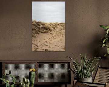 Chemin de dune avec traces de pas sur Evelien van Rijn
