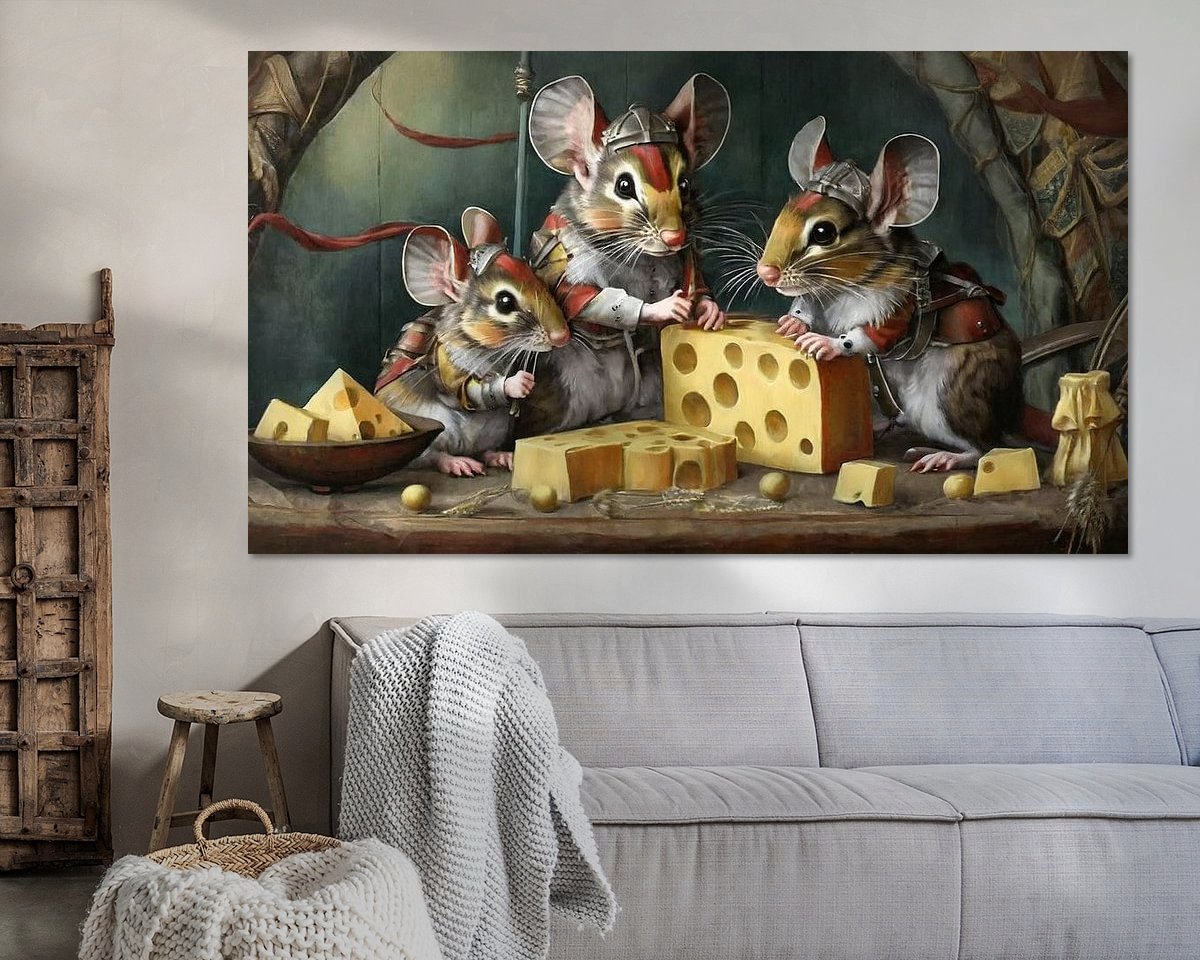 Voorbeeld van het werk in een kamer