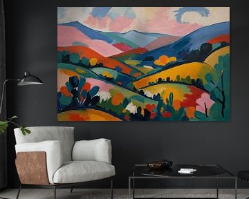 Paysage à la Henri Matisse sur De Muurdecoratie