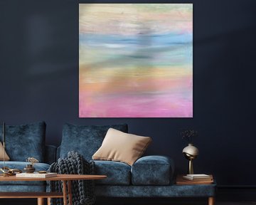 Aura van geluk - delicate pastel chakra harmonie - Tijdloze abstracte kunst van Susanna Schorr