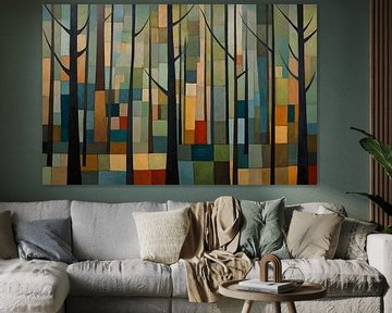 Wald im Stil von Paul Klee von De Muurdecoratie