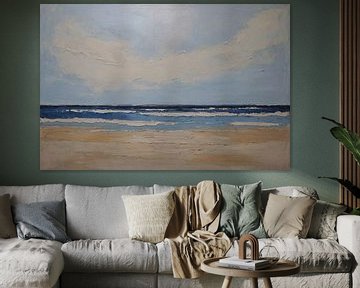 Minimalistisch strand van De Muurdecoratie