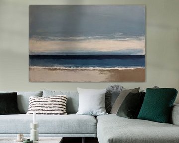 Minimalisme de plage sur De Muurdecoratie