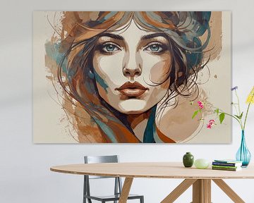 Femme art déco sur De Muurdecoratie