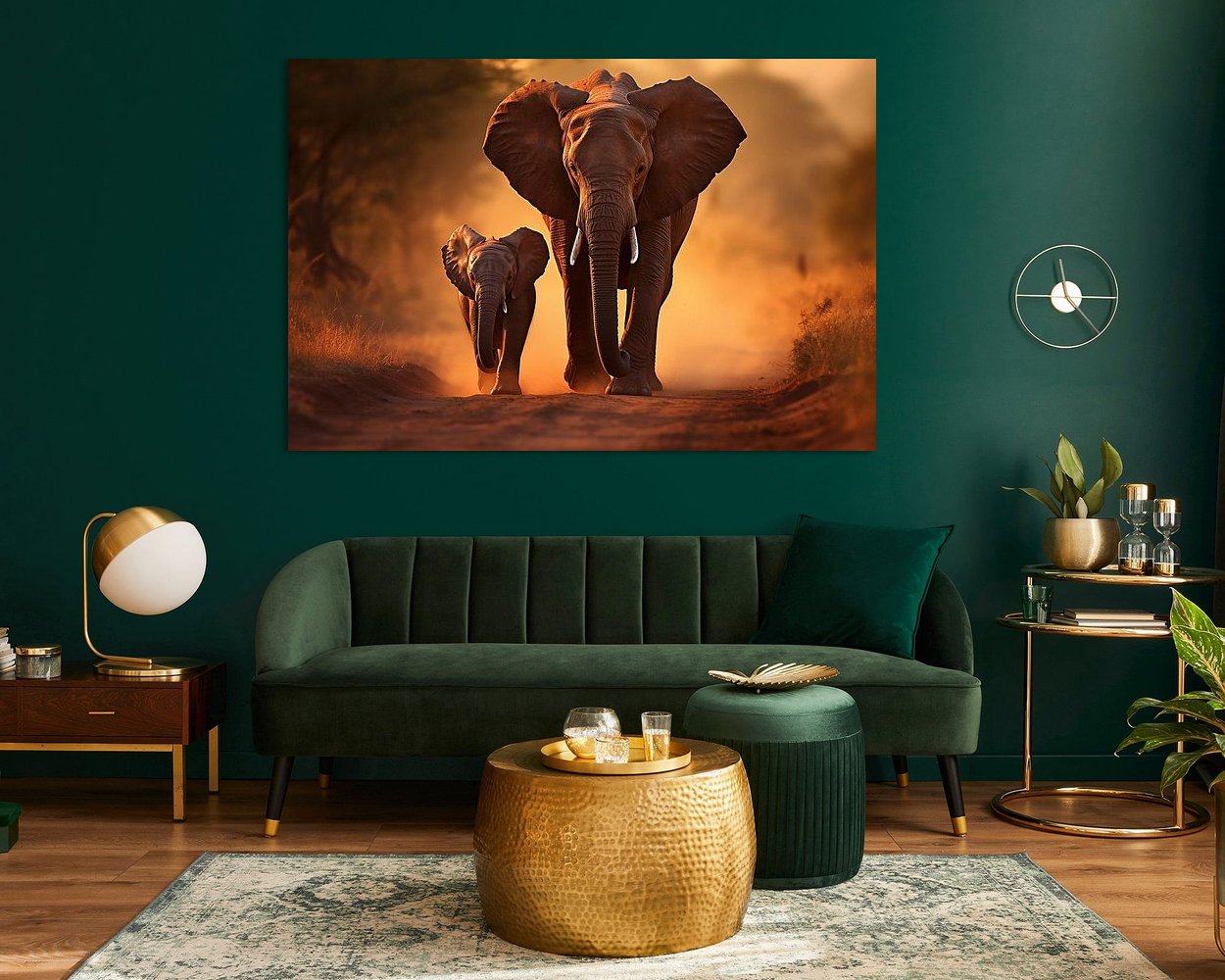 Voorbeeld van het werk in een kamer