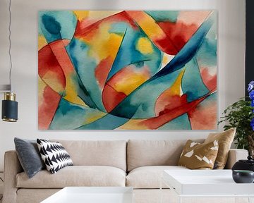 Swirling abstraction in watercolour by De Muurdecoratie