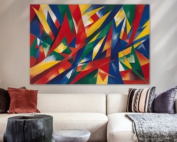 Kleurrijke abstractie Franz Marc stijl van De Muurdecoratie