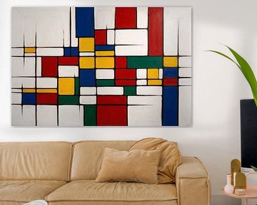 Abstractie Piet Mondriaan stijl van Art & Soul Creations