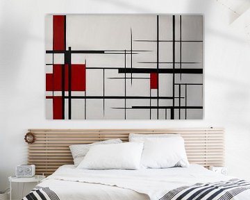 Rood en zwart minimalisme van De Muurdecoratie