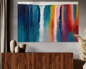 Kleurrijke waterval abstract van Art & Soul Creations