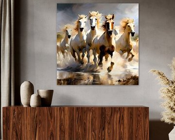 Wild horses in the Camargue by Gert-Jan Siesling