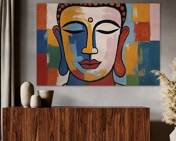 Bouddha coloré sur De Muurdecoratie