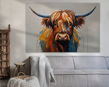 Portrait d'un Highlander écossais sur De Muurdecoratie