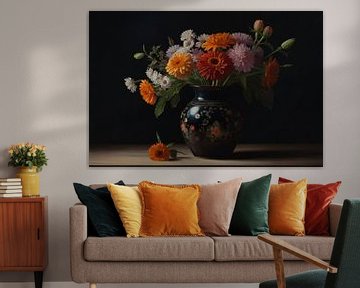 Stilleven met bloemen van De Muurdecoratie