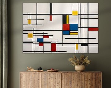 Abstracte kunst Piet Mondriaan stijl van Art & Soul Creations