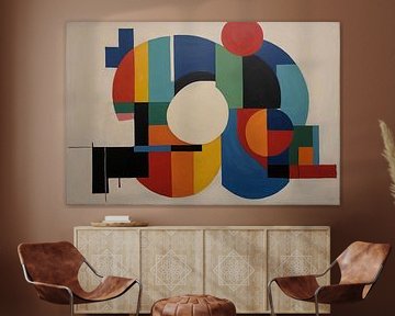 Abstract colourful figures by De Muurdecoratie