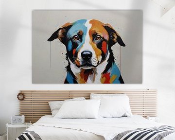 Pop art hond schilderij van De Muurdecoratie