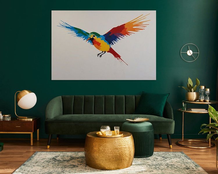 Voorbeeld van het werk in een kamer