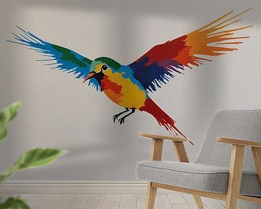 Voorbeeld van het werk in een kamer