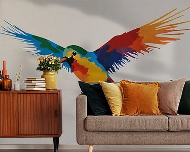 Voorbeeld van het werk in een kamer