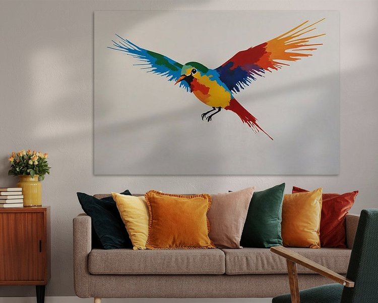 Voorbeeld van het werk in een kamer