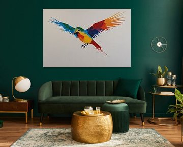 Bunter fliegender Vogel von De Muurdecoratie