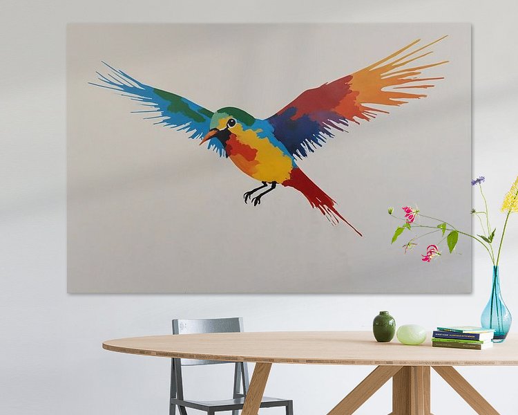 Voorbeeld van het werk in een kamer