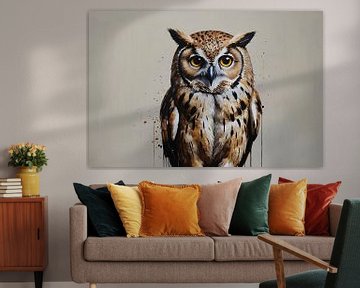 Portrait brown owl by De Muurdecoratie