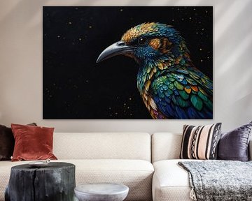 Portret modern vogel van De Muurdecoratie