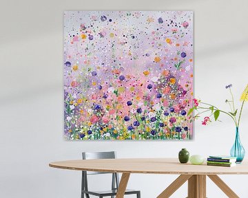 Field of flowers Impressionism by Wonderful Art