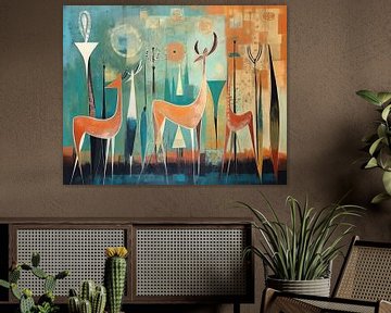 Abstract Deer parade by ARTEO Paintings