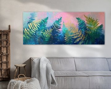 Neon Varenkunst | Vibrant Fern Fantasia van Kunst Kriebels