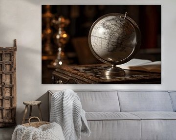 Old retro globe with a map in the background by Animaflora PicsStock