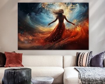 Kleuren Big Bang Digital Art Fantasie met jonge vrouw van Animaflora PicsStock