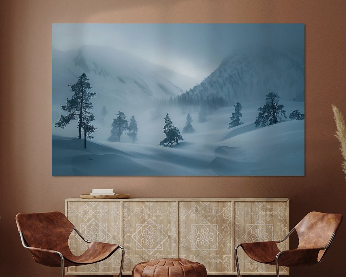 Voorbeeld van het werk in een kamer