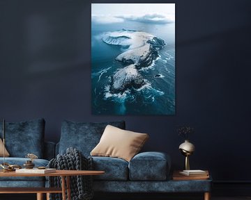 IJsbergen in het ochtendlicht van fernlichtsicht