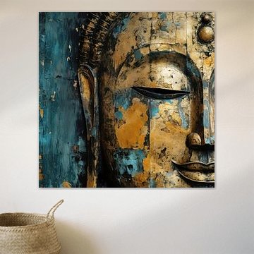 Buddha in gold and turquoise by ARTemberaubend