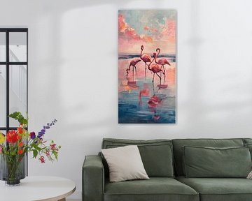 Flamingos in einem Farbspiel von Whale & Sons