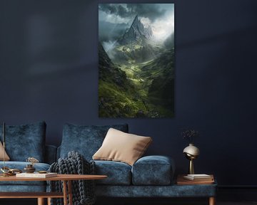 Lumière mystique entre les rochers