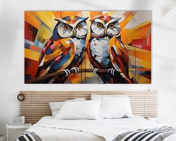 Abstract owls artistic panorama by TheXclusive Art