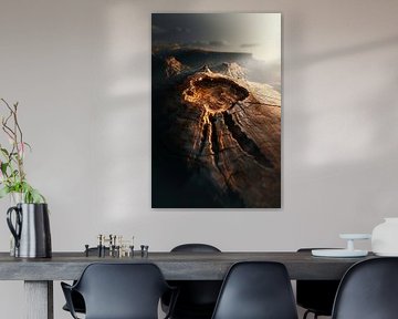 Kraterberg in magisch licht