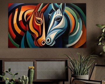 Abstraktes Zebra's Kubismus-Panorama von TheXclusive Art
