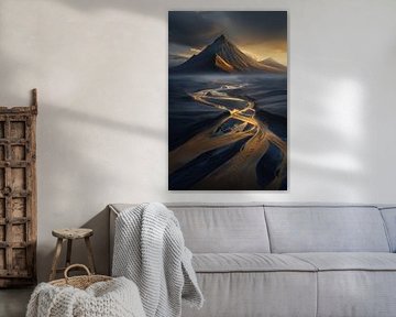Pad in een gouden gloed