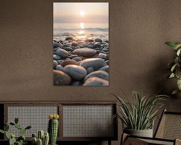 Pierres sur la plage du matin