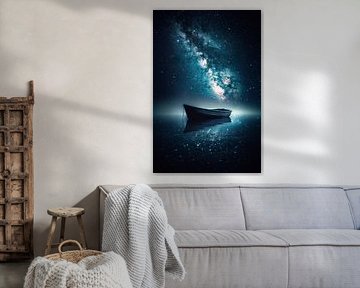 Bateau sous la Voie lactée