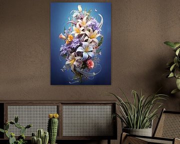 Bouquet de belles fleurs sur Rene Ladenius Digital Art