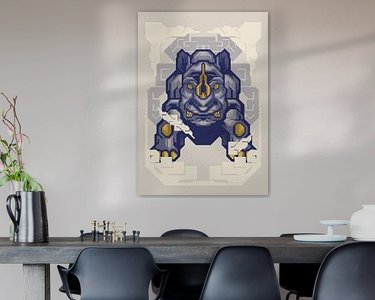 Voorbeeld van het werk in een kamer