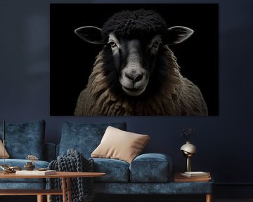 Portrait of a sheep with black background by Animaflora PicsStock