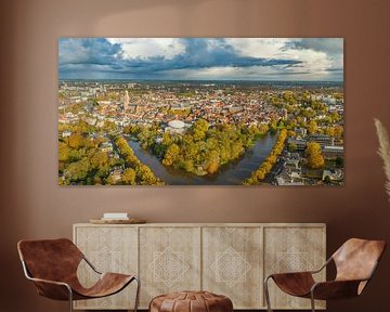 Zwolle city aerial view during a stromy autumn day by Sjoerd van der Wal Photography