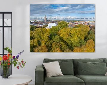 Zwolle luchtfoto  tijdens een mooie herfstdag